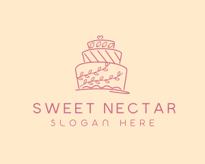 Wedding Floral Cake  logo design