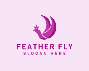 Flying Bird Crown logo design