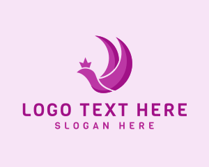 Violet - Queen Bird Crown logo design