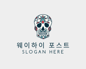 Mexican Calavera Skull Festival  logo design