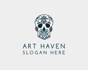 Mexican Calavera Skull Festival  logo design