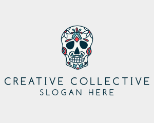 Mexican Calavera Skull Festival  logo design