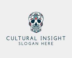 Mexican Calavera Skull Festival  logo design