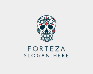 Mexican Calavera Skull Festival  logo design