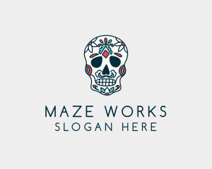 Mexican Calavera Skull Festival  logo design