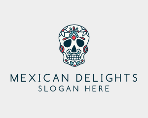 Mexican Calavera Skull Festival  logo design