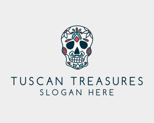 Mexican Calavera Skull Festival  logo design