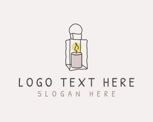 Handdrawn - Candle Lantern Light logo design