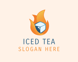 Flaming Ice Cube logo design