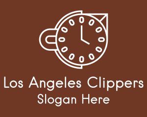 Coffee Cup Clock Logo