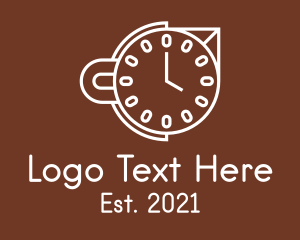 Time - Coffee Cup Clock logo design