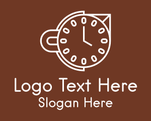 Coffee Cup Clock Logo