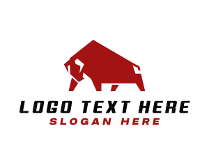 Silver Bull - Wild Bull Horn logo design