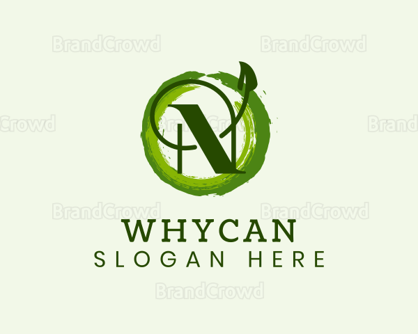 Vegan Leaf Letter N Logo