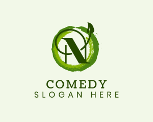 Vegan Leaf Letter N Logo