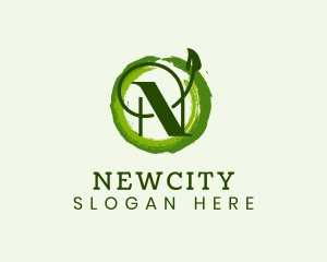 Vegan Leaf Letter N logo design