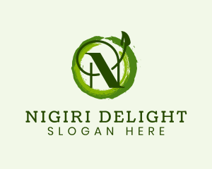 Vegan Leaf Letter N logo design