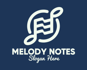 Notes - Musical Notes Flag logo design