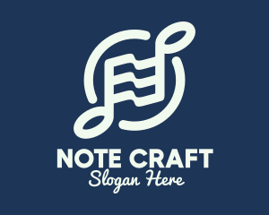 Notation - Musical Notes Flag logo design