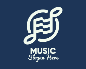 Musical Notes Flag logo design