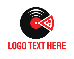 Pizza Slice - Pizza Music Vinyl logo design