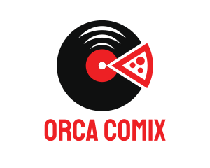 Pizza Music Vinyl logo design