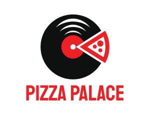 Pizza - Pizza Music Vinyl logo design