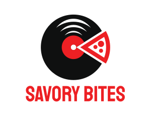 Dinner - Pizza Music Vinyl logo design