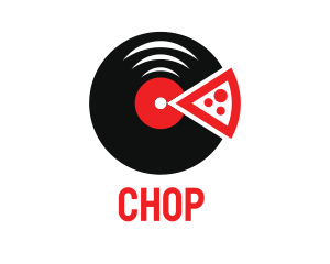 Lunch - Pizza Music Vinyl logo design