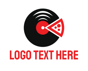 Pizzeria - Pizza Music Vinyl logo design