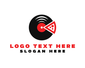 Pizzeria - Pizza Music Vinyl logo design