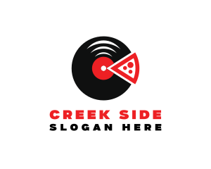 Pizza Music Vinyl logo design