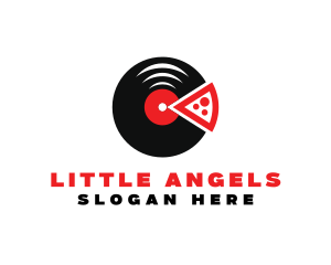 Pizza Music Vinyl logo design