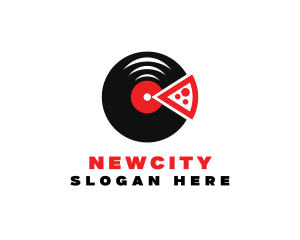 Pizza Music Vinyl logo design