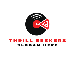 Pizza Music Vinyl logo design