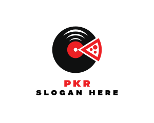 Pizza Music Vinyl logo design