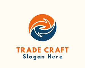 Trade - Arrows Trading Circle logo design