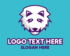 White Wolf Mascot  Logo