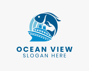 Ocean Fish Sailboat logo design