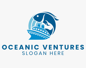 Ocean Fish Sailboat logo design