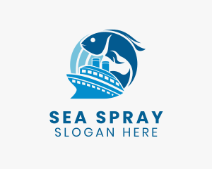 Ocean Fish Sailboat logo design