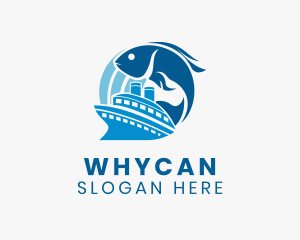 Seaman - Ocean Fish Sailboat logo design