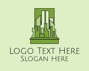 City - Green City Skyline logo design
