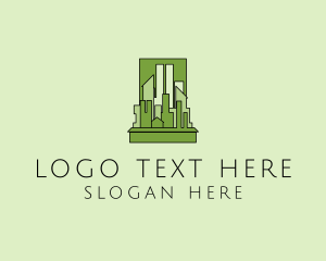 Urban Planner - Green City Skyline logo design