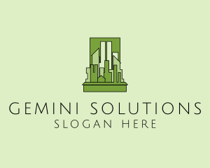 Green City Skyline  logo design