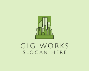 Green City Skyline  logo design