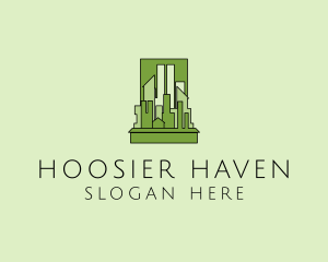 Green City Skyline  logo design