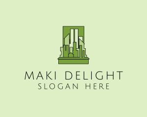 Green City Skyline  logo design