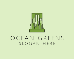 Green City Skyline  logo design