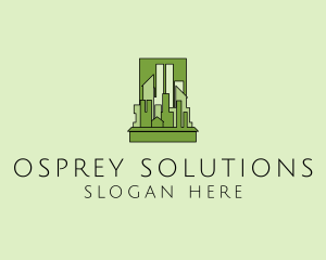 Green City Skyline  logo design